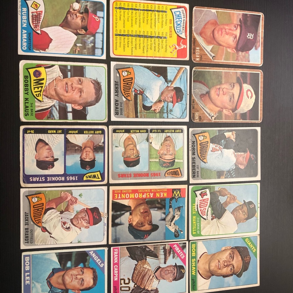 15 Vintage 1960’s Original Topps Baseball Cards